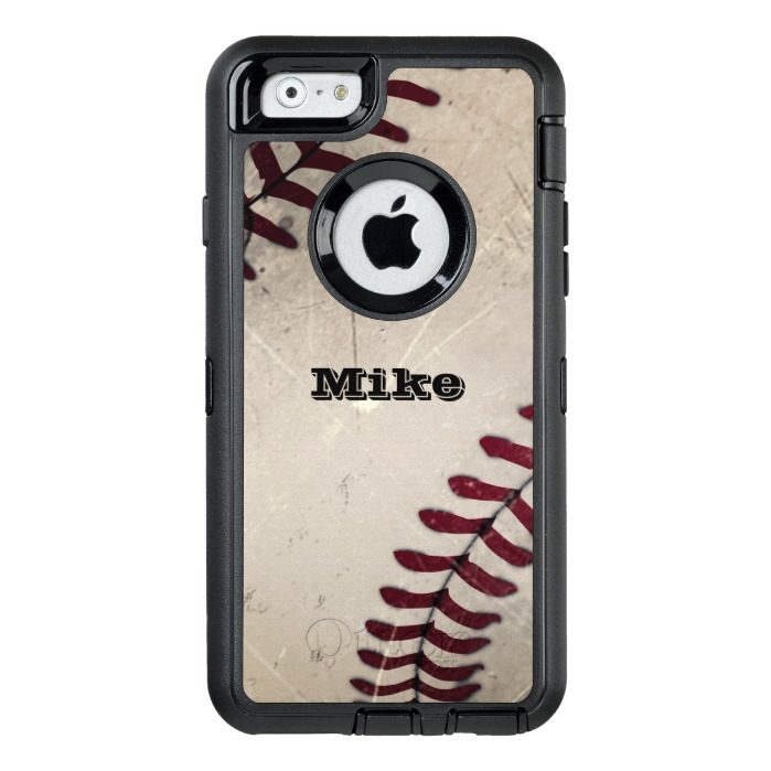 Cool Vintage Grunge Baseball Personalized OtterBox Defender iPhone Case