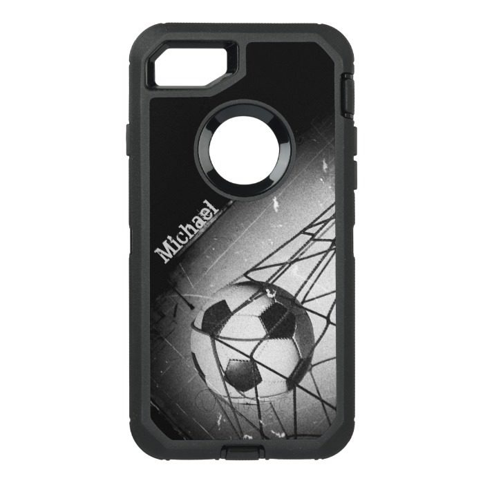 Cool Vintage Grunge Football in Goal OtterBox Defender iPhone 7 Case
