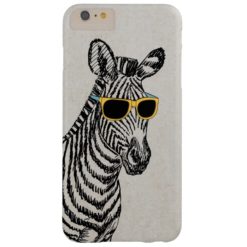 Cool cute funny zebra sketch with trendy glasses barely there iPhone 6 plus case