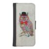 Cool funny trendy colourful watercolours owl iPhone SE/5/5s wallet