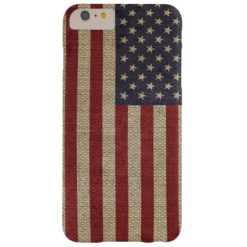Cool trendy America flag burlap texture Barely There iPhone 6 Plus Case