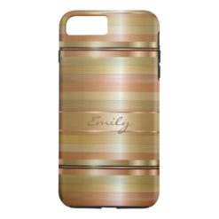 Copper And Metallic Gold Stripes iPhone 7 Plus Case