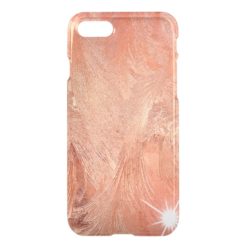 Copper Peach Rose Gold Sand Grain Swirl Metallic iPhone 7 Case