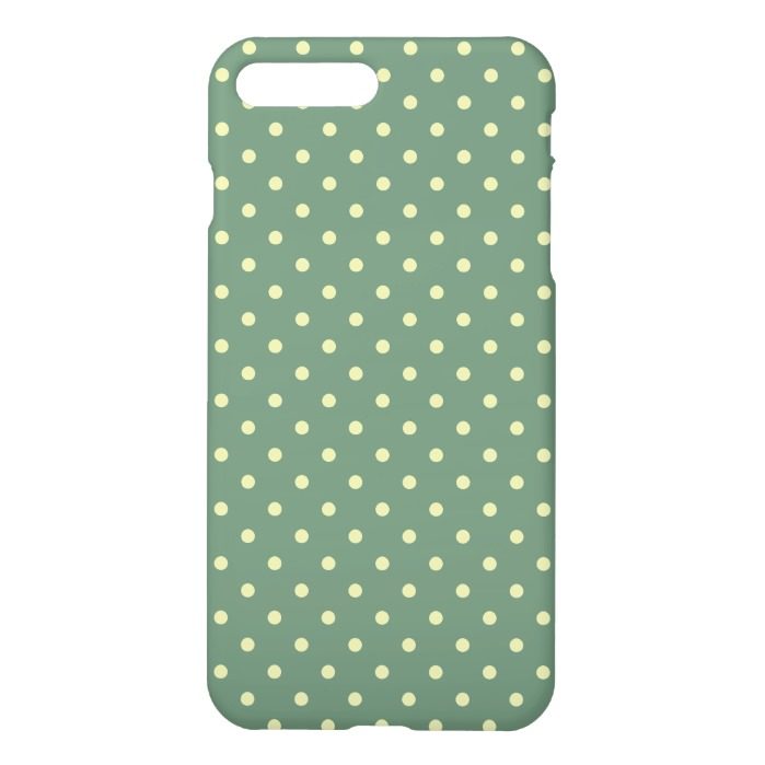 Country Green/Light Cream Polka Dots pattern iPhone 7 Plus Case