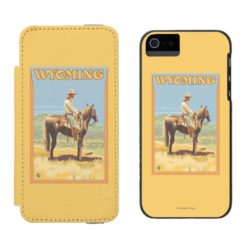 Cowboy (Side View)Wyoming Wallet Case For iPhone SE/5/5s