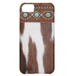 Cowhide & Turquoise Western IPhone 5 Case