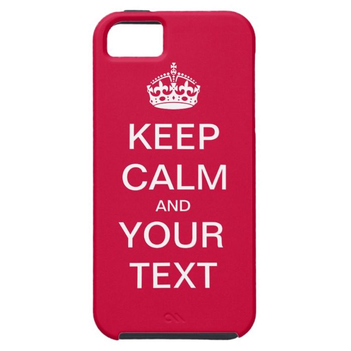Create Your Custom Text "Keep Calm and Carry On"! iPhone SE/5/5s Case