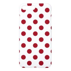 Crimson Red Polka Dots Circles iPhone 7 Plus Case