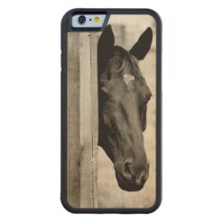 Curious Black Horse Carved Maple iPhone 6 Bumper