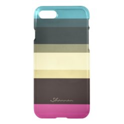 Custom Designer Colors Striped Clear iPhone 7 case