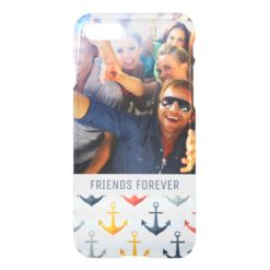 Custom Photo & Text Nautical Pattern with Anchors iPhone 7 Case