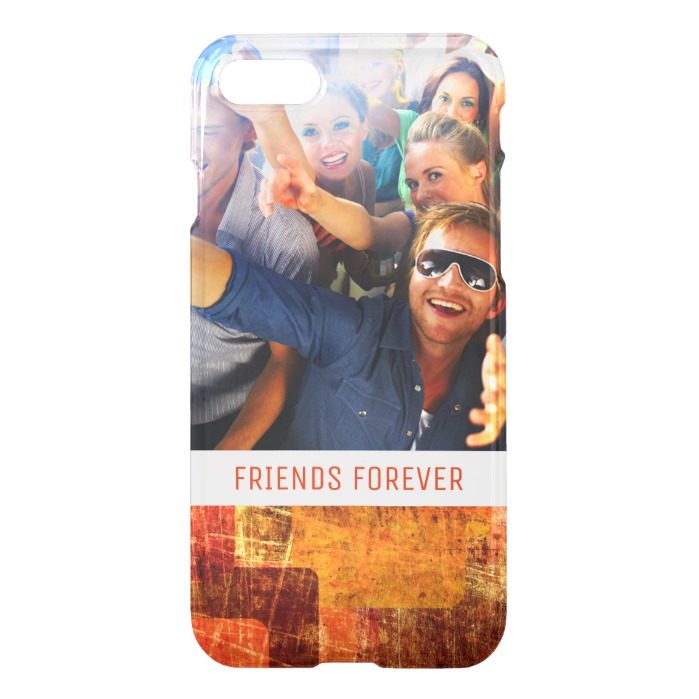 Custom Photo & Text Squares on grunge wall iPhone 7 Case