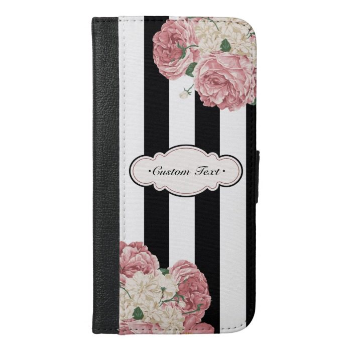 Custom Rose and Stripes iPhone 6/6s Plus Wallet Case