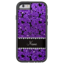 Custom name indigo purple glitter cheerleading tough xtreme iPhone 6 case