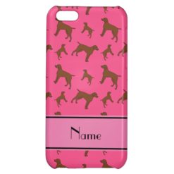 Custom name pink German shorthaired pointer dogs iPhone 5C Cases