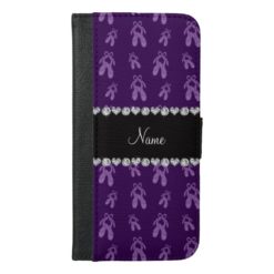 Custom name purple ballet shoes iPhone 6/6s plus wallet case