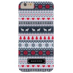 Cutc Folk Holidays Navy Red Pattern Custom Barely There iPhone 6 Plus Case
