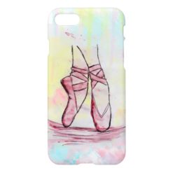 Cute Ballet shoes sketch Watercolor hand drawn iPhone 7 Case