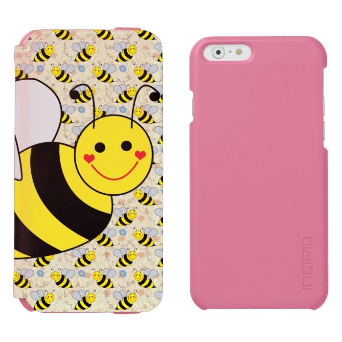 Cute Bumble Bee with Pattern iPhone 6/6s Wallet Case