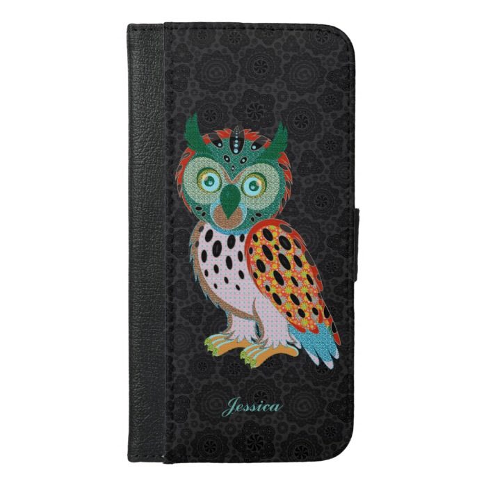Cute Colorful Owl Illustration iPhone 6/6s Plus Wallet Case