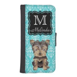 Cute Cuddly Yorkie Puppy Clipart iPhone SE/5/5s Wallet