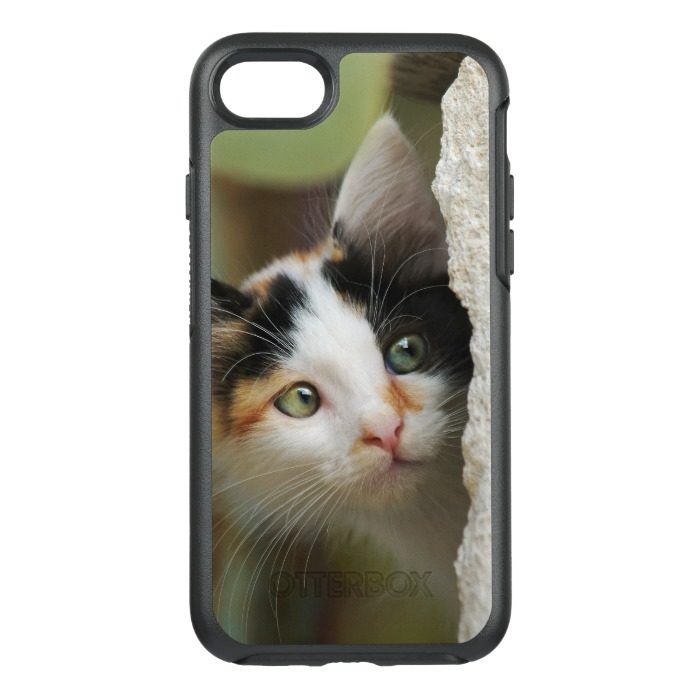 Cute Curious Cat Kitten Prying Eyes -protect-Phone OtterBox Symmetry iPhone 7 Case
