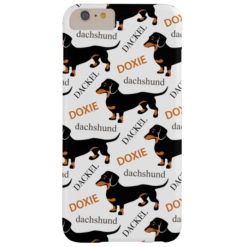 Cute Dachshund Doxie Dog Pattern Barely There iPhone 6 Plus Case