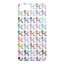 Cute French Poodle Girly Whimsical Chevron Pattern iPhone 7 Case