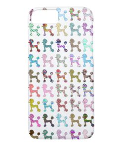 Cute French Poodle Girly Whimsical Chevron Pattern iPhone 7 Case