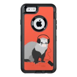 Cute Funny Music Lover Ferret OtterBox Defender iPhone Case