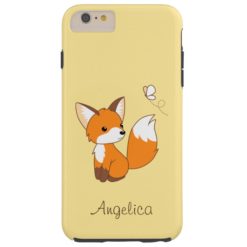 Cute Little Fox Watching Butterfly Tough iPhone 6 Plus Case