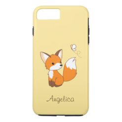Cute Little Fox Watching Butterfly iPhone 7 Plus Case