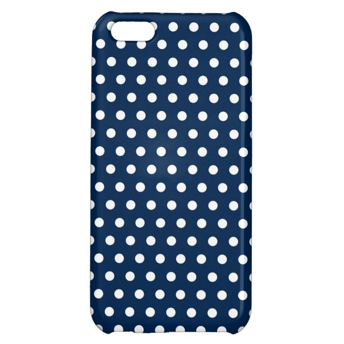 Cute Navy Blue and White Polka Dots iPhone 5C Cover