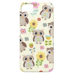 Cute Owls and Lovely Flowers iPhone 5/5S Case