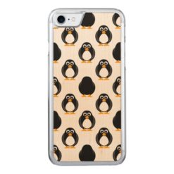 Cute Penguin Pattern Carved iPhone 7 Case