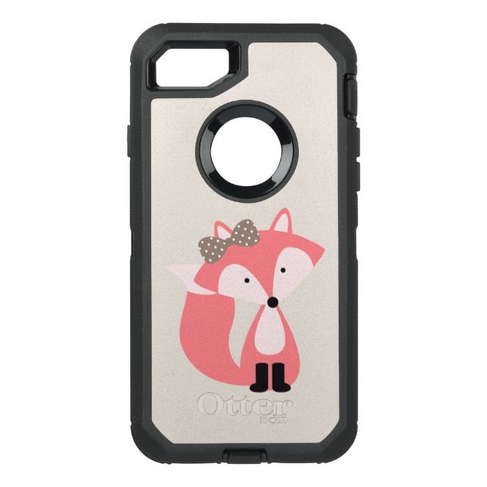 Cute Pink Girl Fox OtterBox Defender iPhone 7 Case