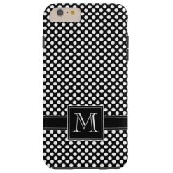 Cute Polka Dot Pattern with Traditional Monogram Tough iPhone 6 Plus Case