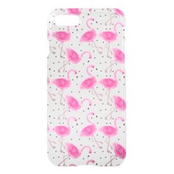 Cute Tropical Flamingo Polka Dot Pattern iPhone 7 Case