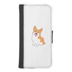 Cute West Pembroke Corgi Pup Wallet Phone Case For iPhone SE/5/5s
