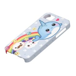 Cute baby narwhal with rainbow clouds and stars iPhone SE/5/5s case