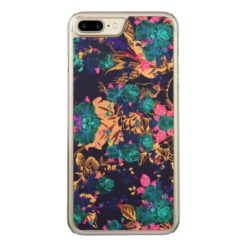 Cute chic abstract flowers background Carved iPhone 7 plus case