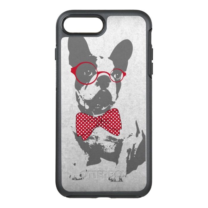 Cute funny trendy vintage animal French bulldog OtterBox Symmetry iPhone 7 Plus Case