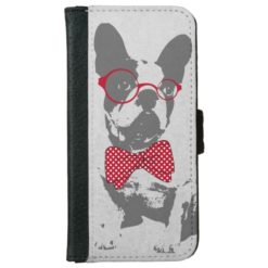 Cute funny trendy vintage animal French bulldog Wallet Phone Case For iPhone 6/6s