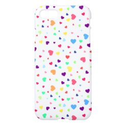 Cute romantic colorful hearts illustration pattern iPhone 7 case