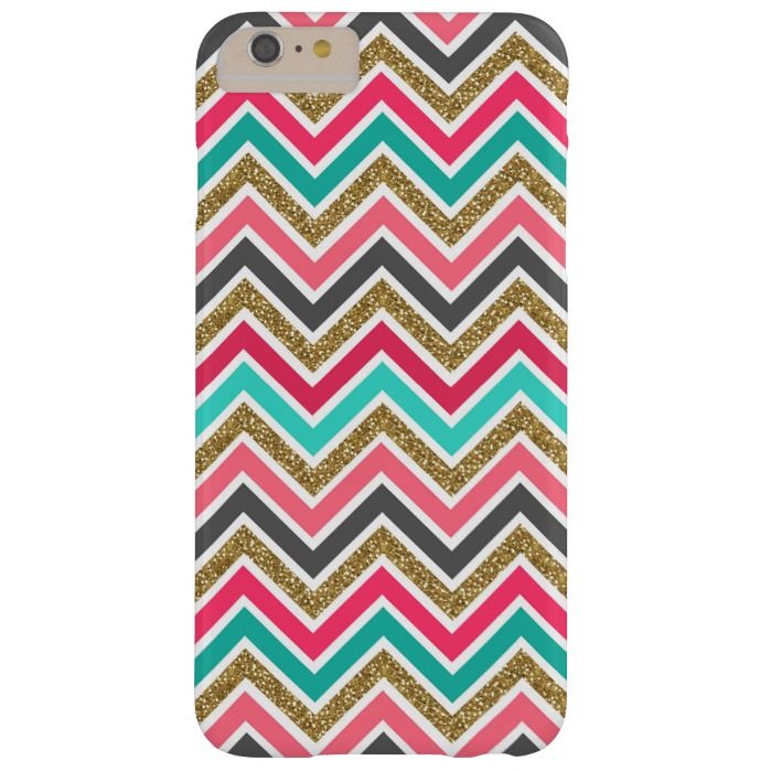 Cute trendy chevron faux glitter zigzag pattern barely there iPhone 6 plus case