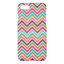 Cute trendy chevron faux glitter zigzag pattern iPhone 7 case