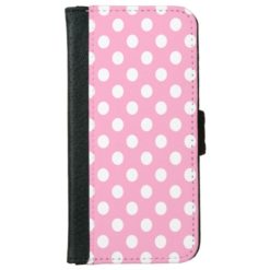 DIY White Polka Dots on Any Color Wallet Phone Case For iPhone 6/6s