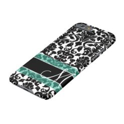 Damask Pattern with Monogram Barely There iPhone 6 Case