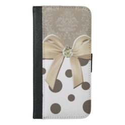Damask Polka Dots Bow and Jewel Pastel iPhone 6/6s Plus Wallet Case