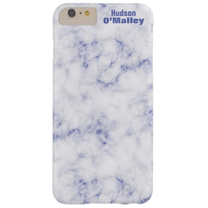 Dark Purple and White Faux Marble Barely There iPhone 6 Plus Case